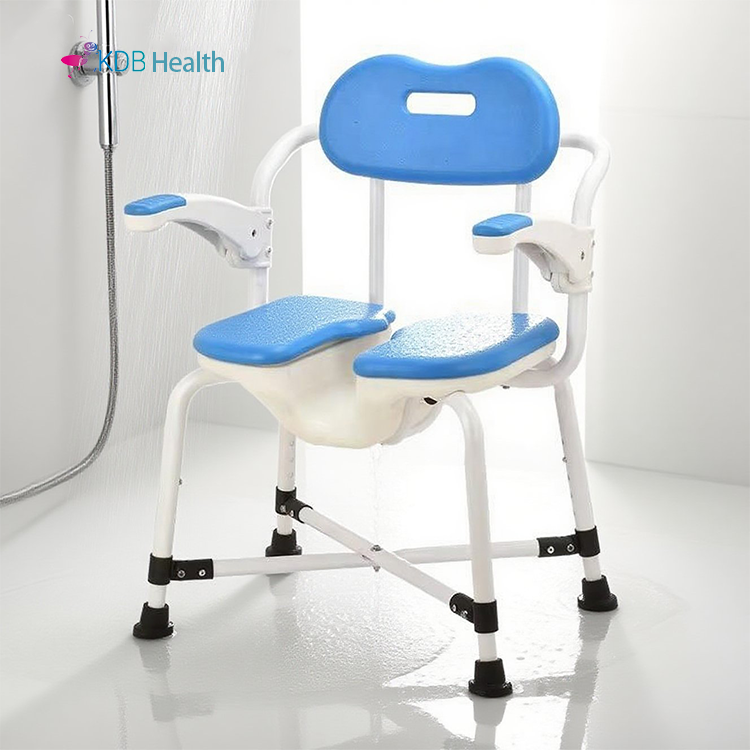 U-Shaped Shower Chair with Flip-Up Arms