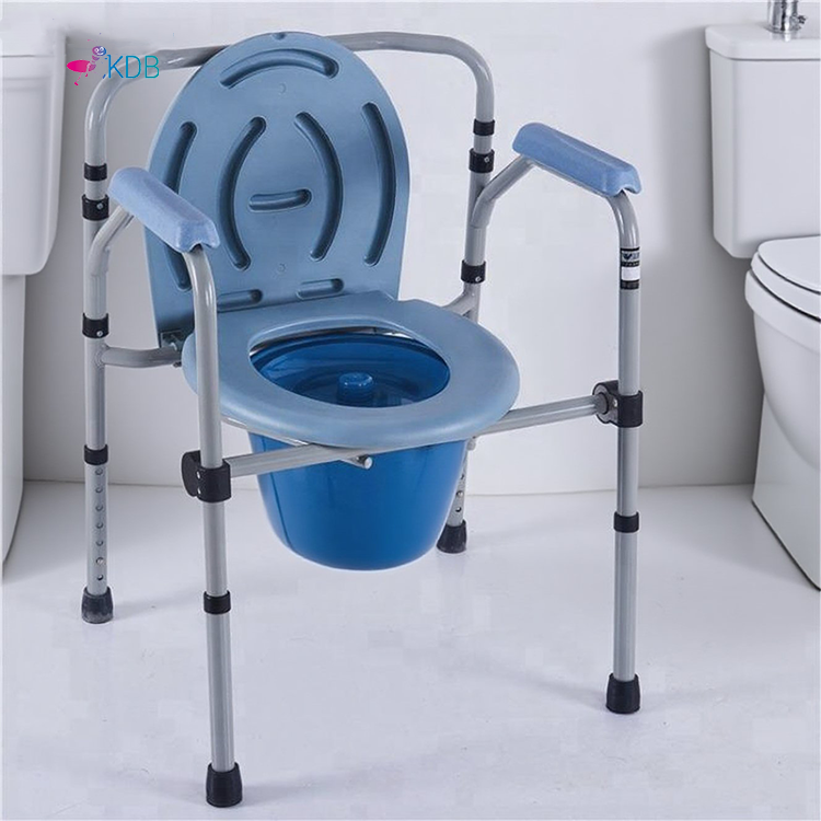 Adjustable Folding Bedside Commode Chair
