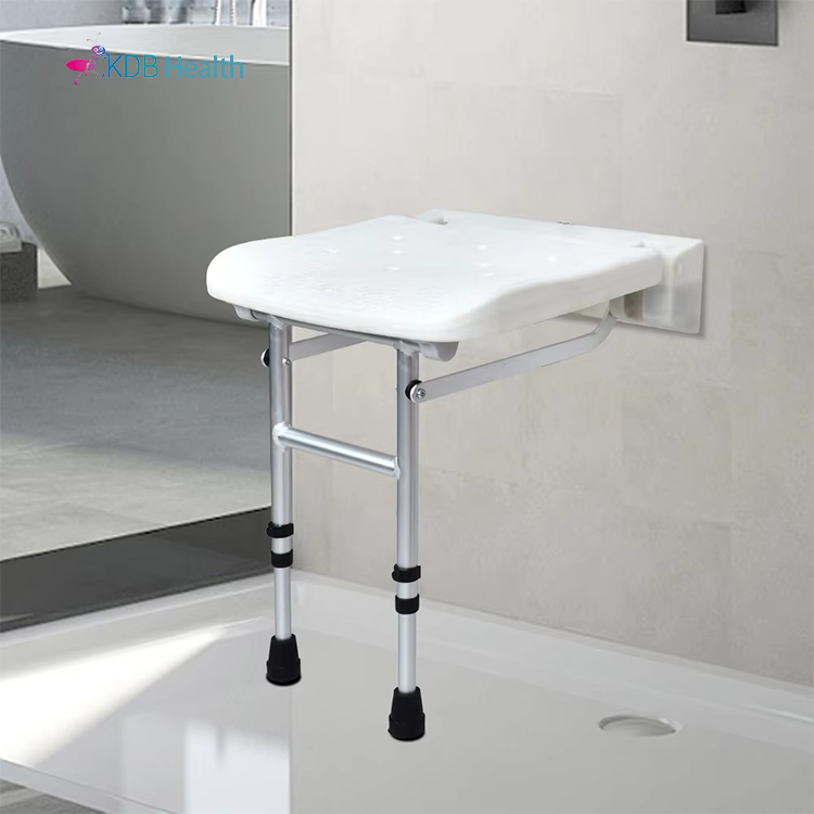 Wall-Mounted Folding Shower Chair with PE Seat