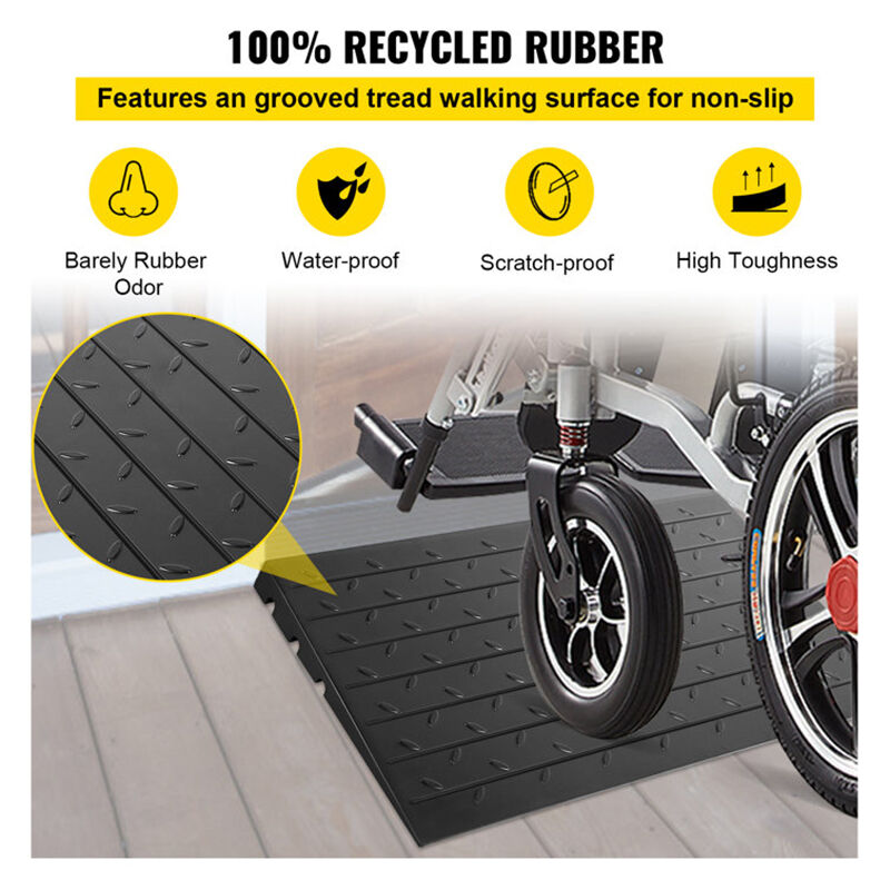Extra-Wide Industrial Rubber Curb Ramp for Heavy-Duty Vehicle and Warehouse Access-TRG100