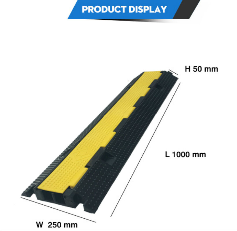 Product Title  2-Channel Rubber Cable Protector Ramp – Heavy Duty Cord Cover | Industrial-Grade Rubber + High-Visibility Yellow Lid | Factory-Direct | YS-Traffic