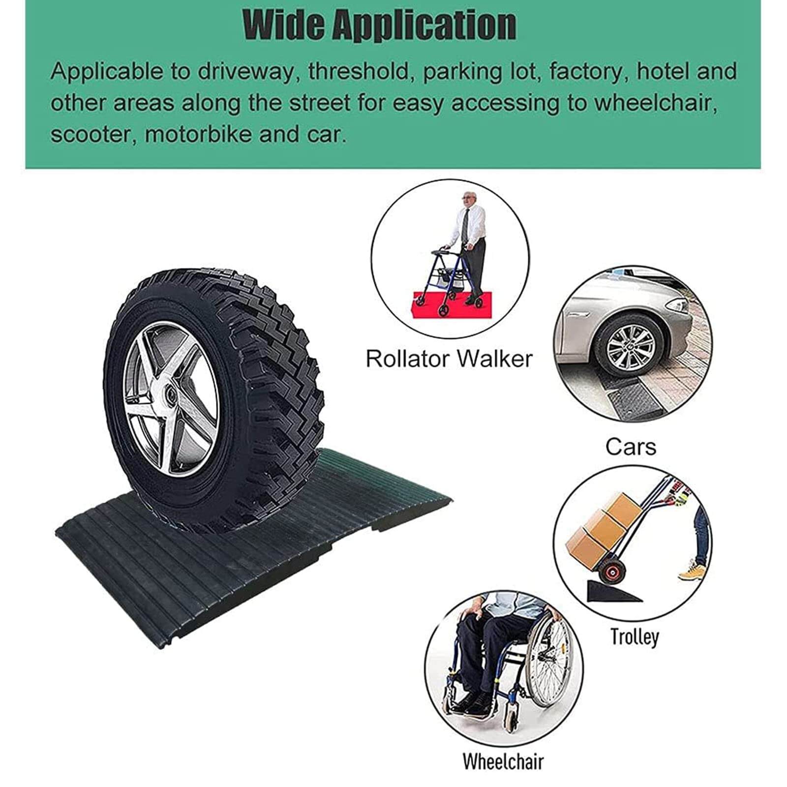 Heavy Duty Industrial Rubber Threshold Ramp for Wheelchair and Commercial Equipment Access-TRC09