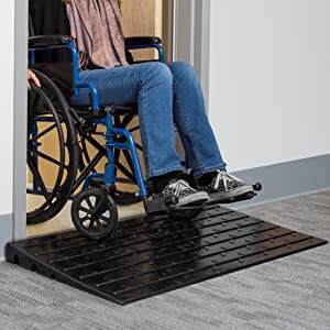 Commercial Grade Wide Rubber Threshold Ramp for Wheelchair and Equipment Accessibility-TRG65