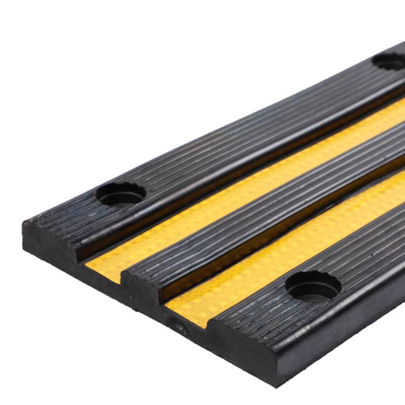 Factory Price 100% Recycled Solid Rubber Black Reflective Wall Bumper Guard Parking Garage Protector Roadway Product
