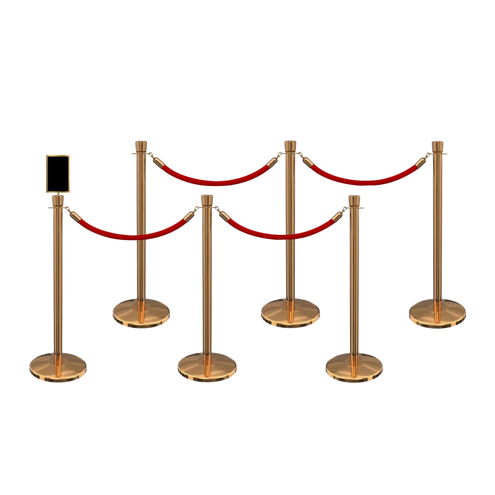 Luxury VIP Rope Stanchion Barrier Set with Premium Velvet and Weatherproof Rope Options-Protocol Pole Gold