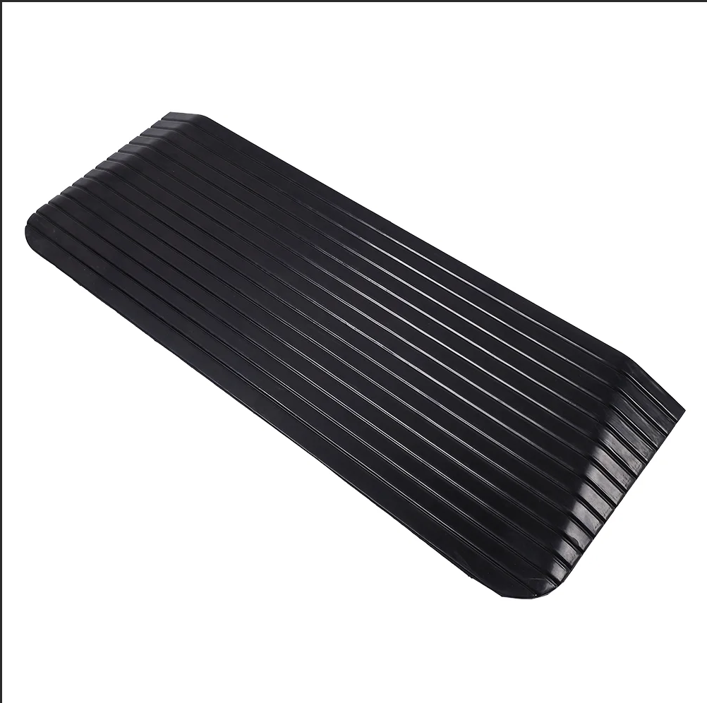 3 solid rubber threshold ramp  22000 lbs load capacity  non slip entry ramp for wheelchairs scooters  carts-1