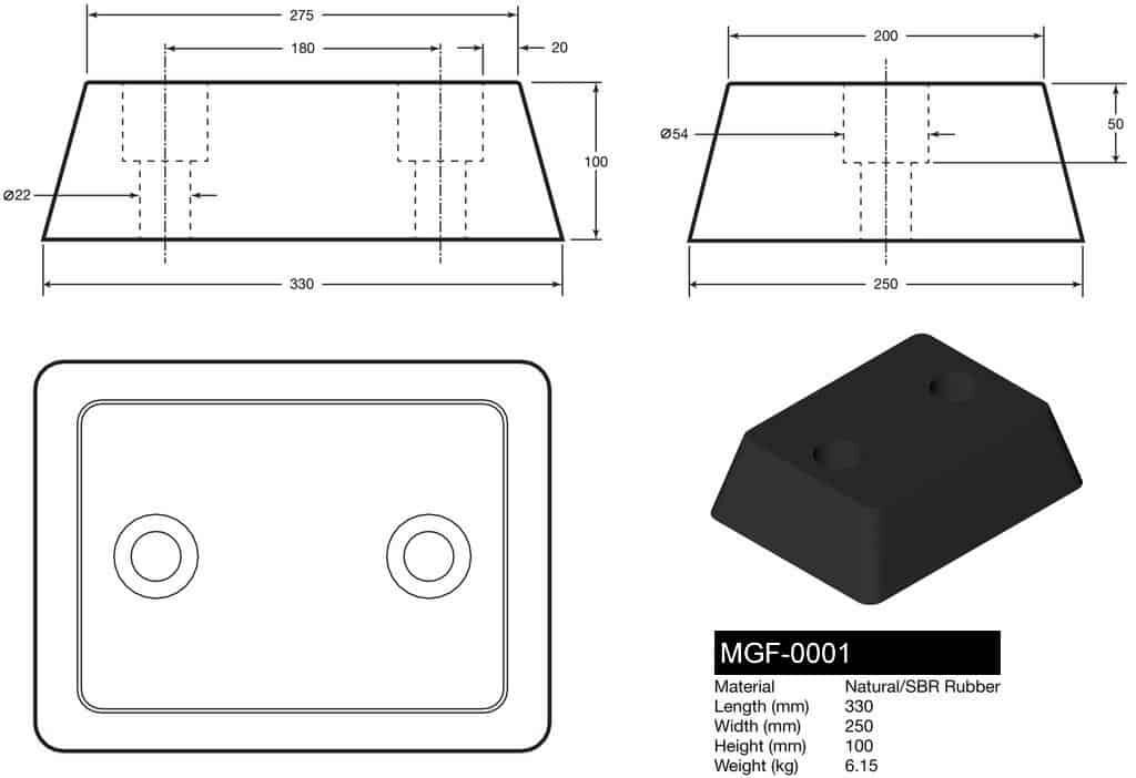 Heavy Duty Rubber Dock Bumper