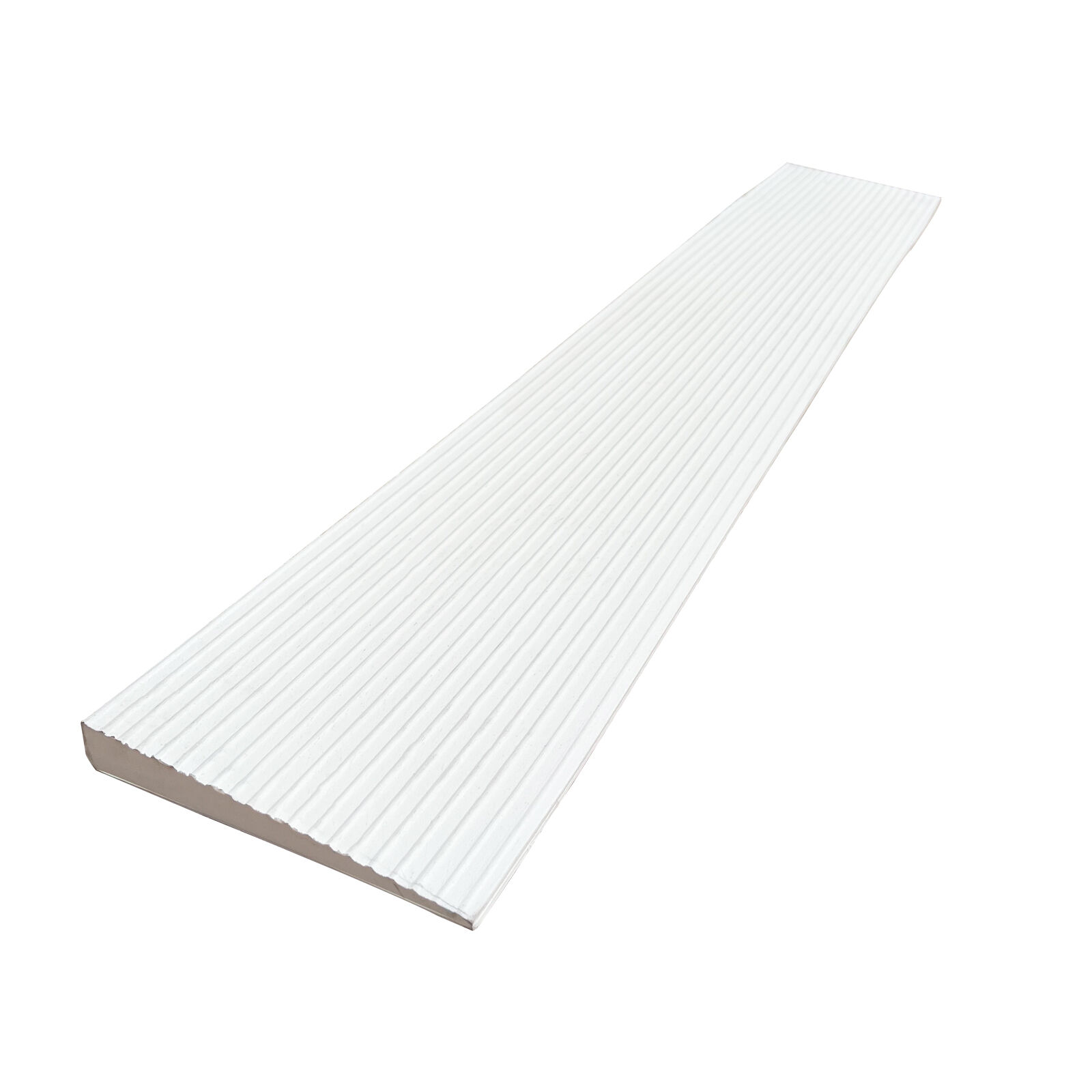 Industrial Heavy-Duty Rubber Threshold Ramp and Commercial Curb Transition Pad-TPR48 White