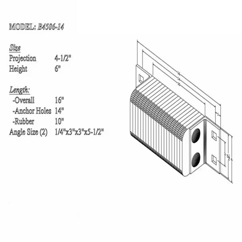 Heavy Duty Rubber Dock Bumper with Steel Angle Frame