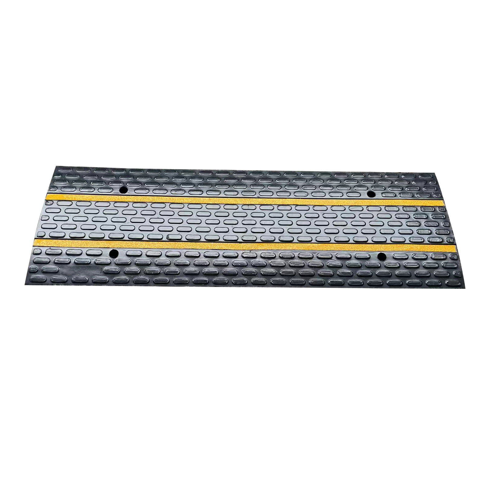Zware, reflecterende rubberen oprit voor rijschouw met geïntegreerde afvoergoot – TRC99