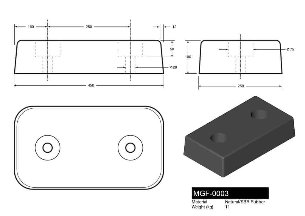 Heavy Duty Rubber Dock Bumper
