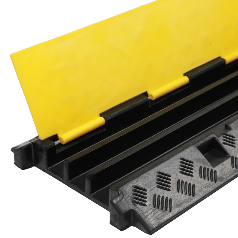 Rampes de protection de câble en PVC haute visibilité, dosserets en caoutchouc avec couvercle de câble transparent pour une meilleure visibilité