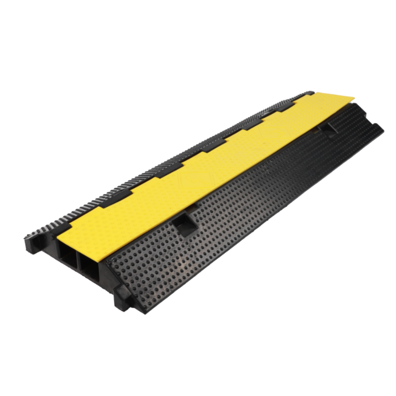 Produit en gros de 1000*350*70 mm, 2 canaux, protège-câbles en caoutchouc recyclé à 100 % avec dosserets et couvercle PVC de sécurité, ralentisseurs
