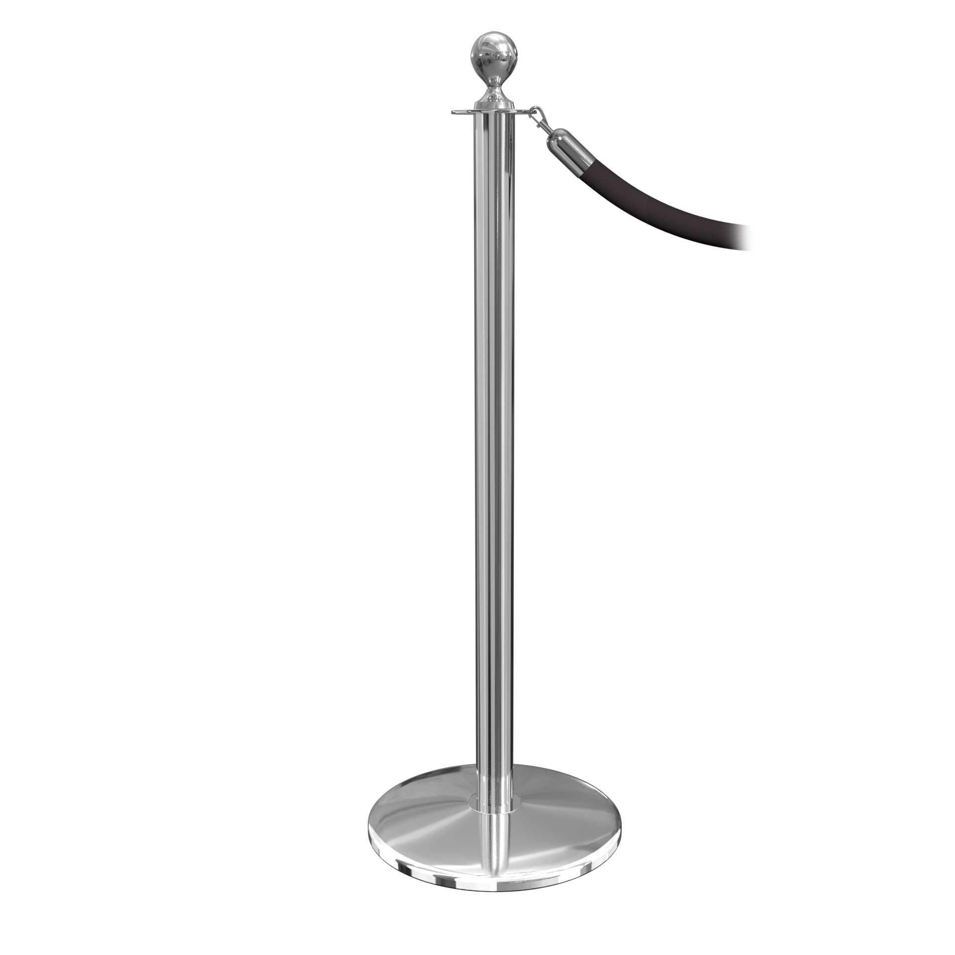 Premium Stainless Steel Rope Stanchion Set with Luxury Velvet Ropes-Protocol Pole Silver