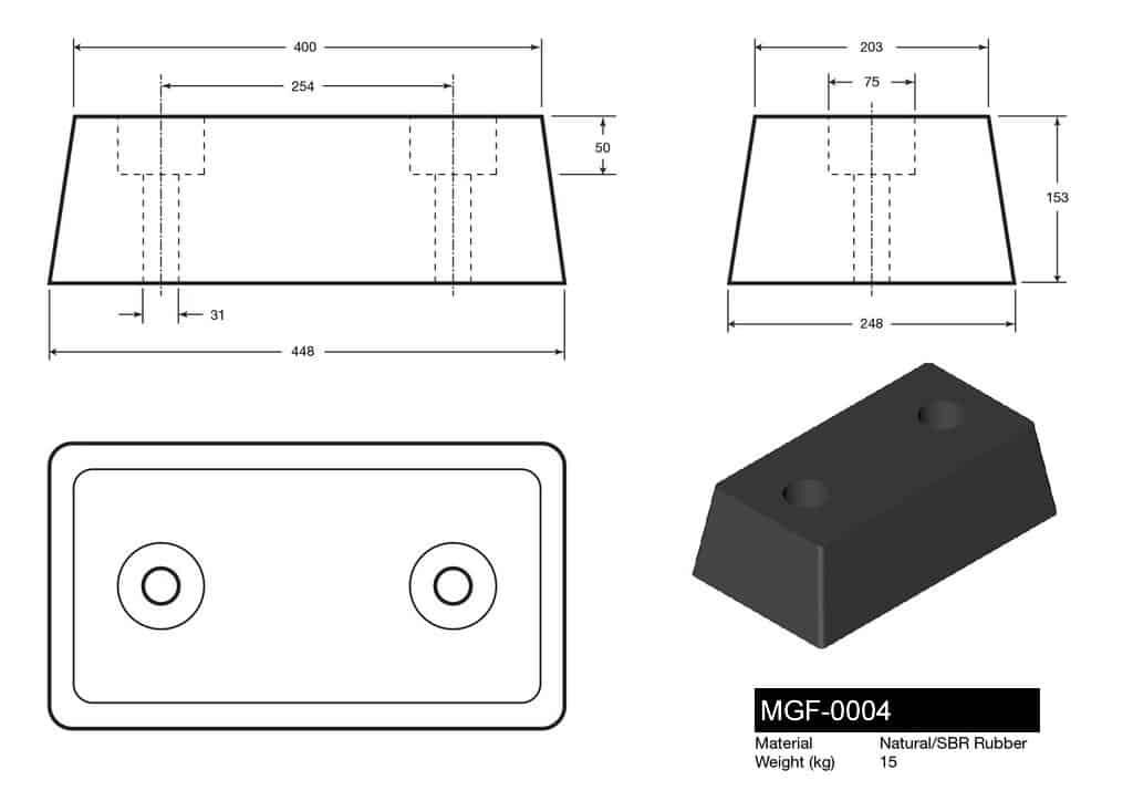 Heavy Duty Rubber Dock Bumper