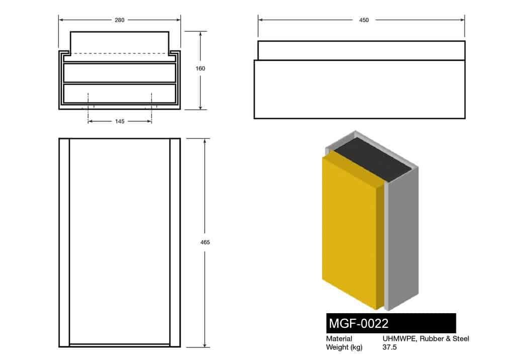 Heavy Duty Vertical Dock Bumper (MGF-0022)