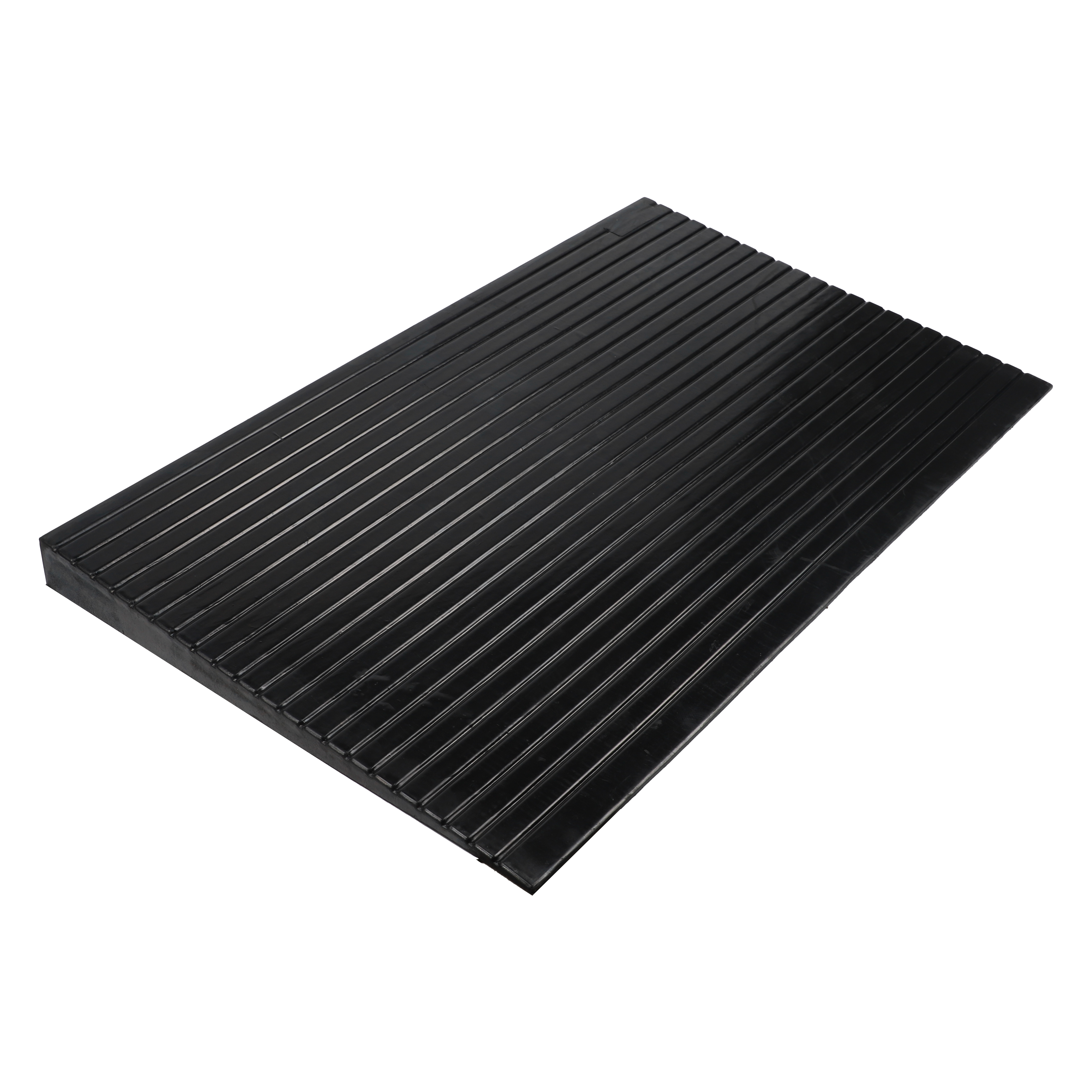 Industrial Heavy-Duty Rubber Threshold Ramp with Anti-Slip Grooved Surface for Forklifts and Warehouses-TRD50