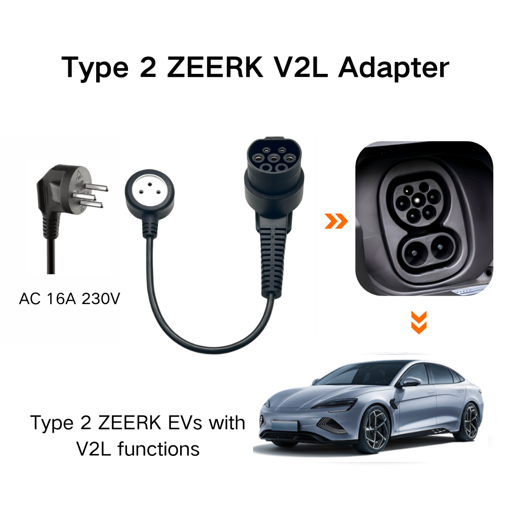 AOTAI ZEEKR Type2 V2L Adapter type 2 to Israeli
