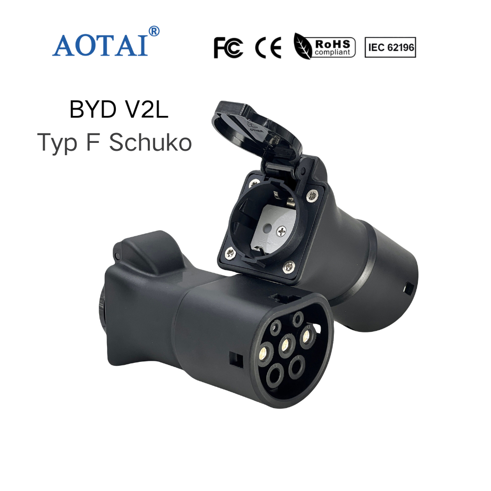 AOTAI Type 2 to Schuko adapter Vehicle To Load V2L adapter for BYD EV's