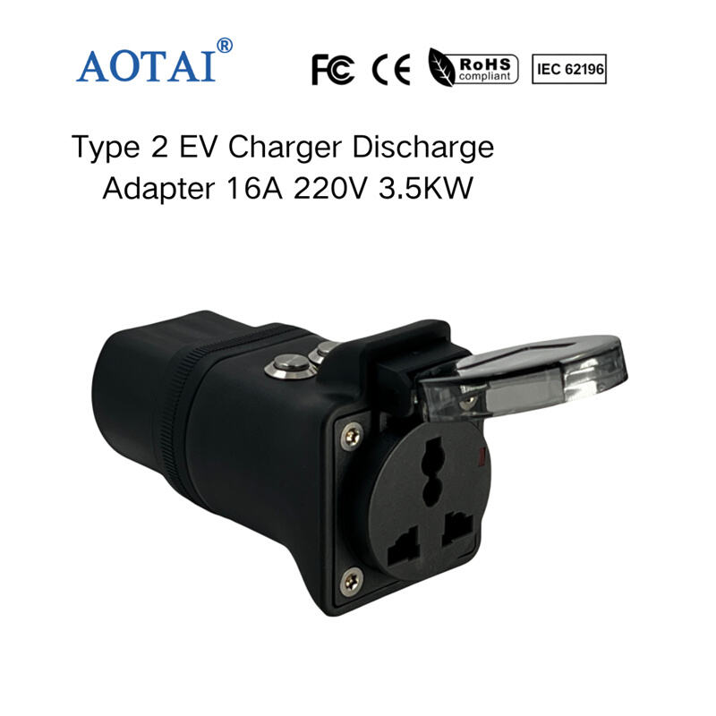 AOTAI Type 2 to AC 230V 16A EV Charger Discharge Adapter with Switch ...