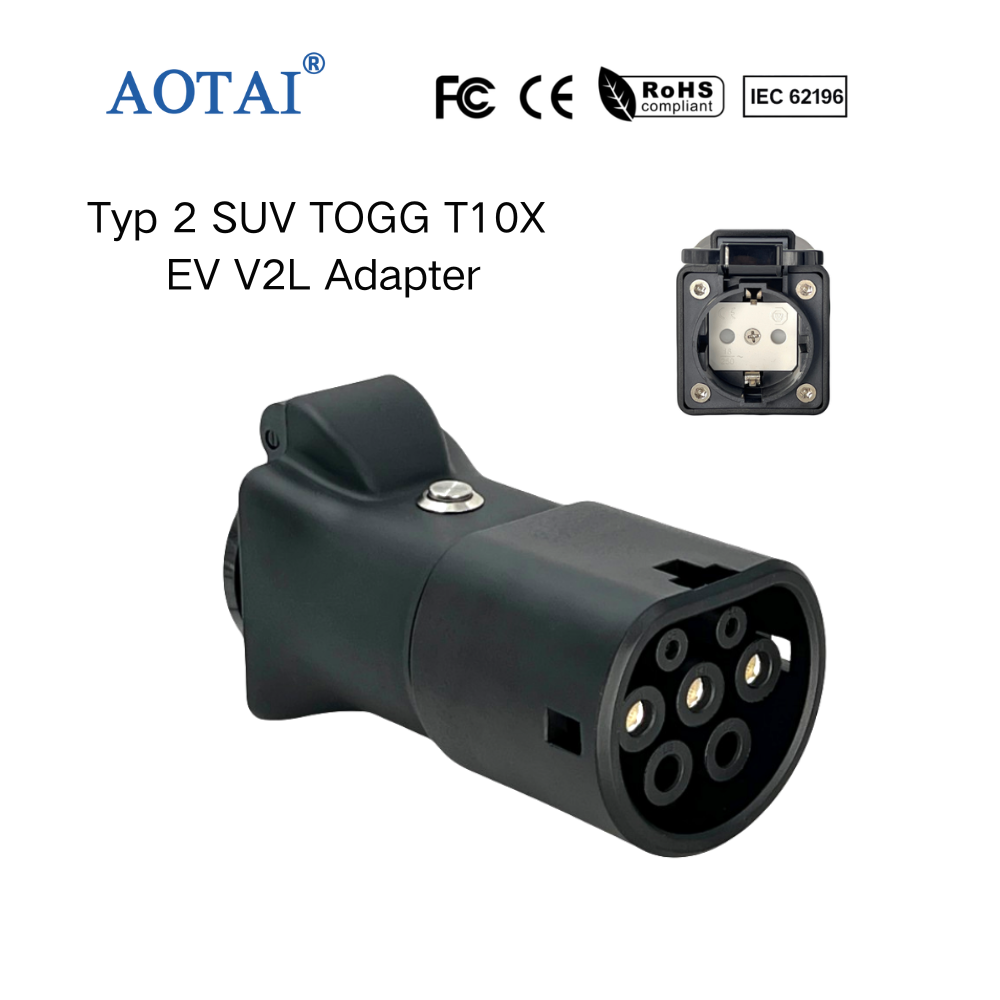 AOTAI V2L Adapter to Togg T10F Car EV Connectors AC 220V 16A 3.5KW