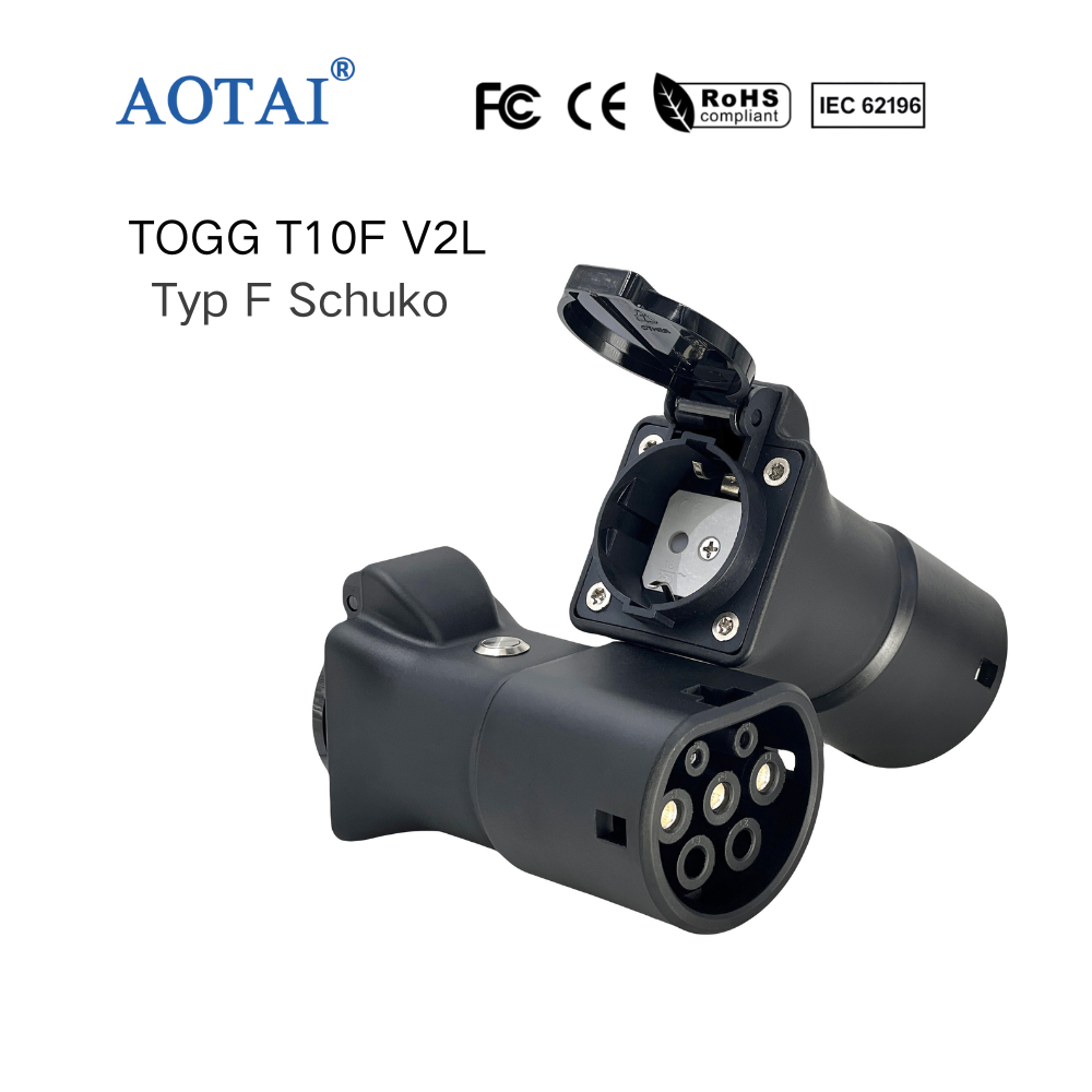 AOTAI V2L ADAPTER TO Togg T10F Car EV Connectors AC 220V 16A 3.5KW