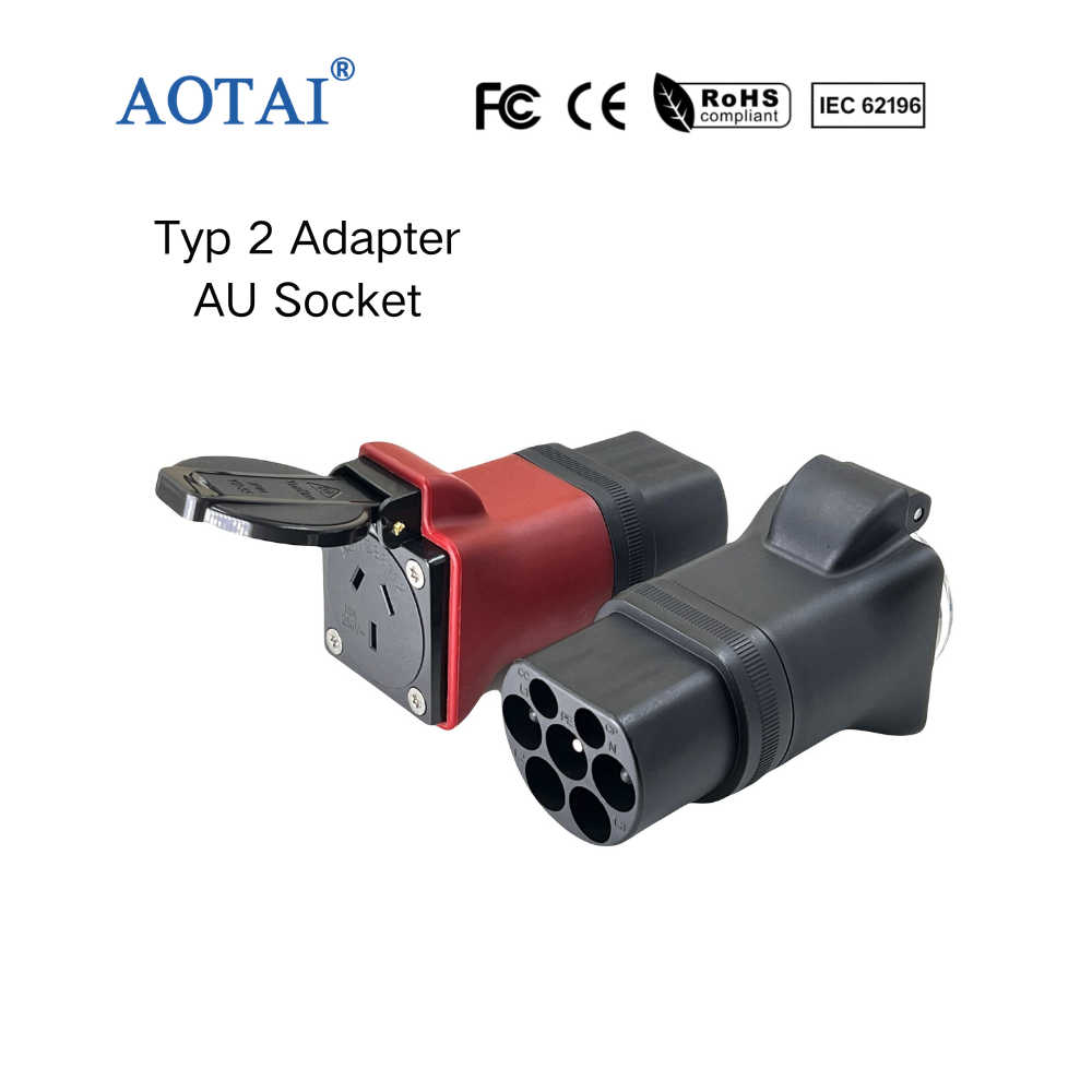 Adaptateur AOTAI Type2 vers AC 220V 7KW pour Station de Charge Type2 Type2 vers prise AU Type I socket chargeur déchargeur