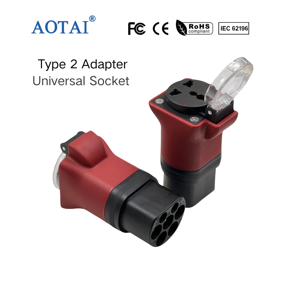 Adaptateur Type 2 vers Schuko, chargeur Type 2 ou station de recharge pour voiture électrique Type 2 vers prise Schuko