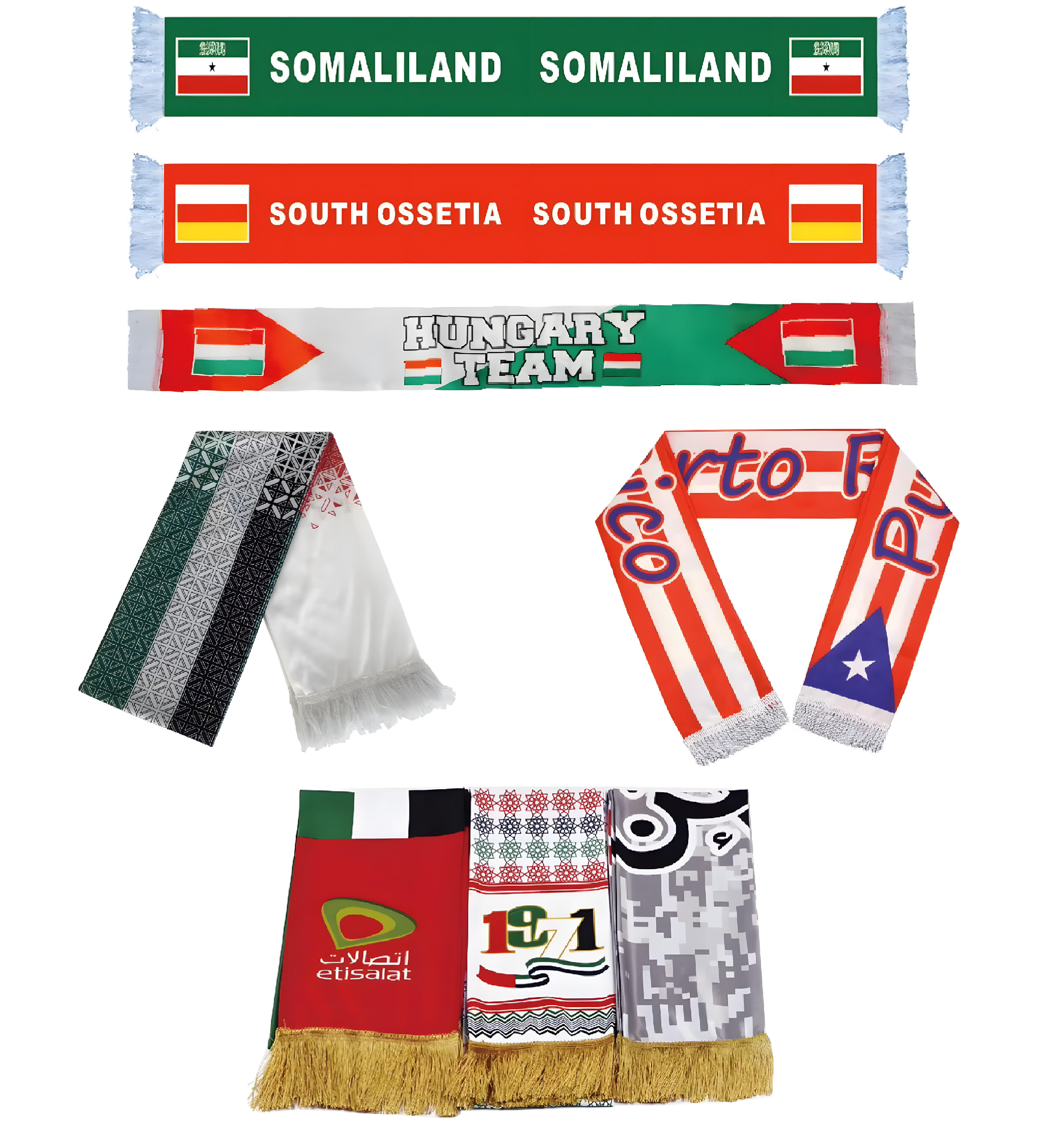 Custom Size Design Logo Polyester Material Printed Eritrean Flag Scarf Soccer Style Eritrea National Flag Scarf by Eritrean Flag details