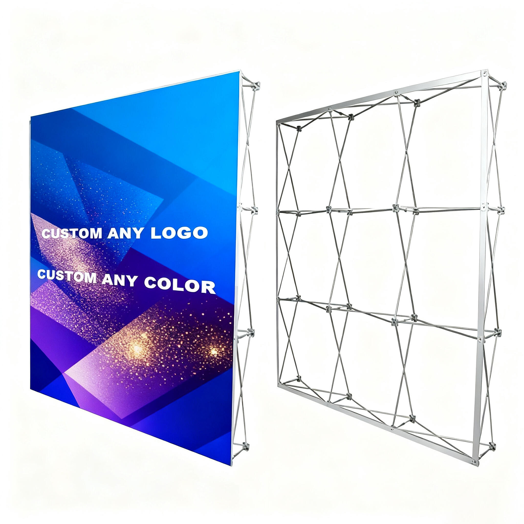 Portable Setup 2.3x4m Square Pop up Display Stand Factory Direct Aluminum Frame with Fabric Backdrop Wall for Trade Show