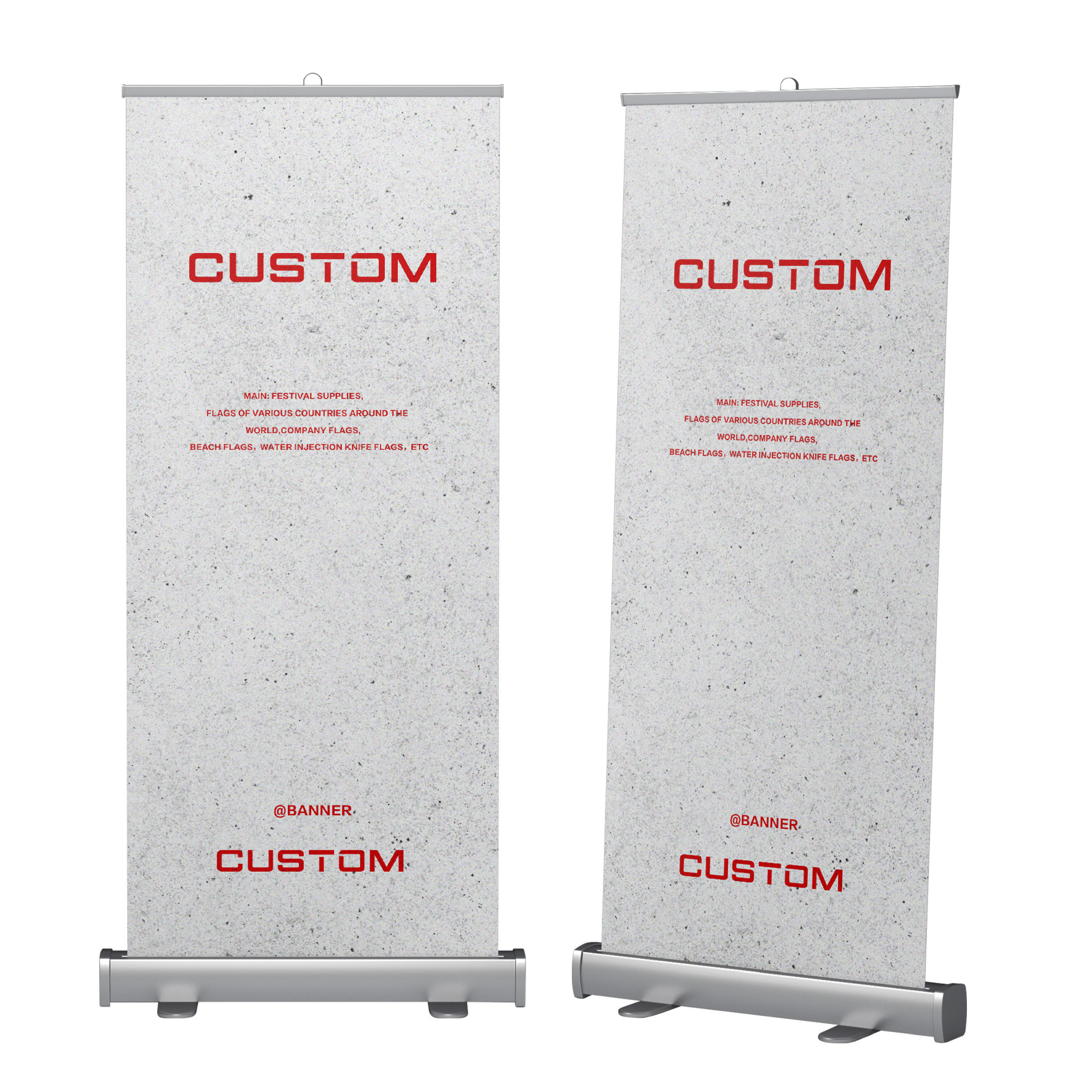 Premium Advertising Display 80x200cm Aluminum Alloy Roll up Banner Stand or Corporate Branding Promotion   Custom Printed Pull up Roll up Banner Stand Professional Exhibition Displays for Trade Show