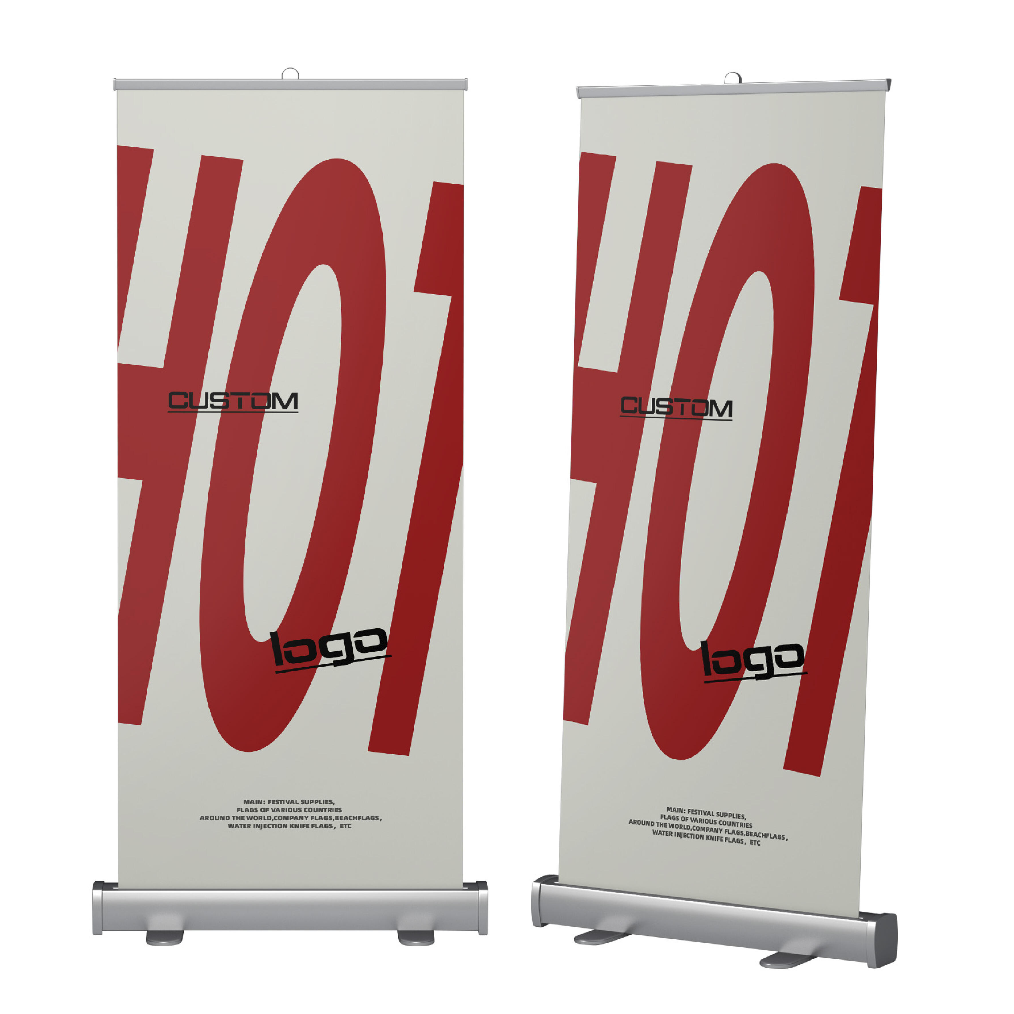 YAOYANG 80x200cm Aluminum Roll up Banner Stand Portable Retractable Display for Trade Show Advertising