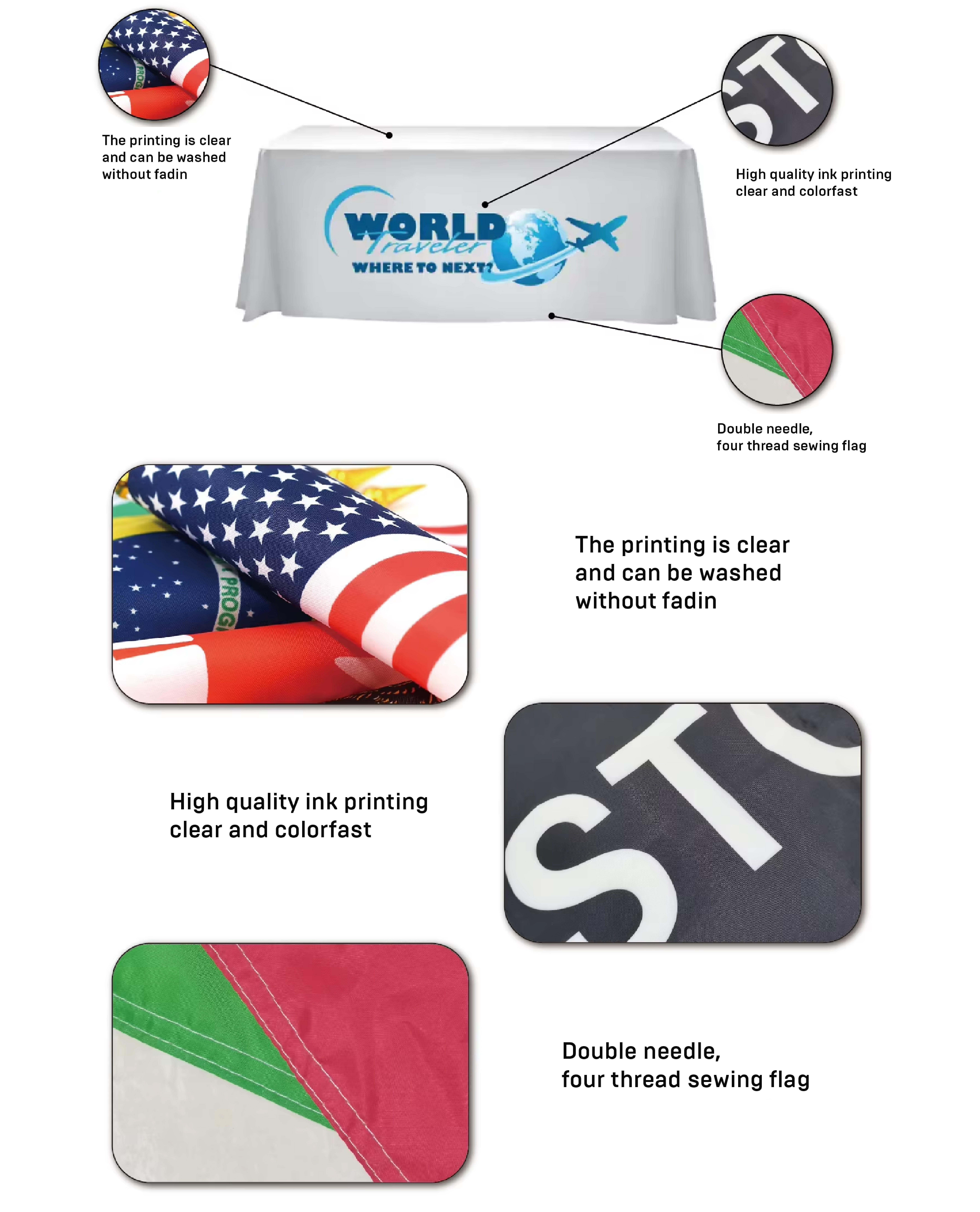 Waterproof Polyester Fabric Table Cloth Custom Logo Printed Spandex Tablecloth for Trade Shows Outdoor Advertising Events manufacture