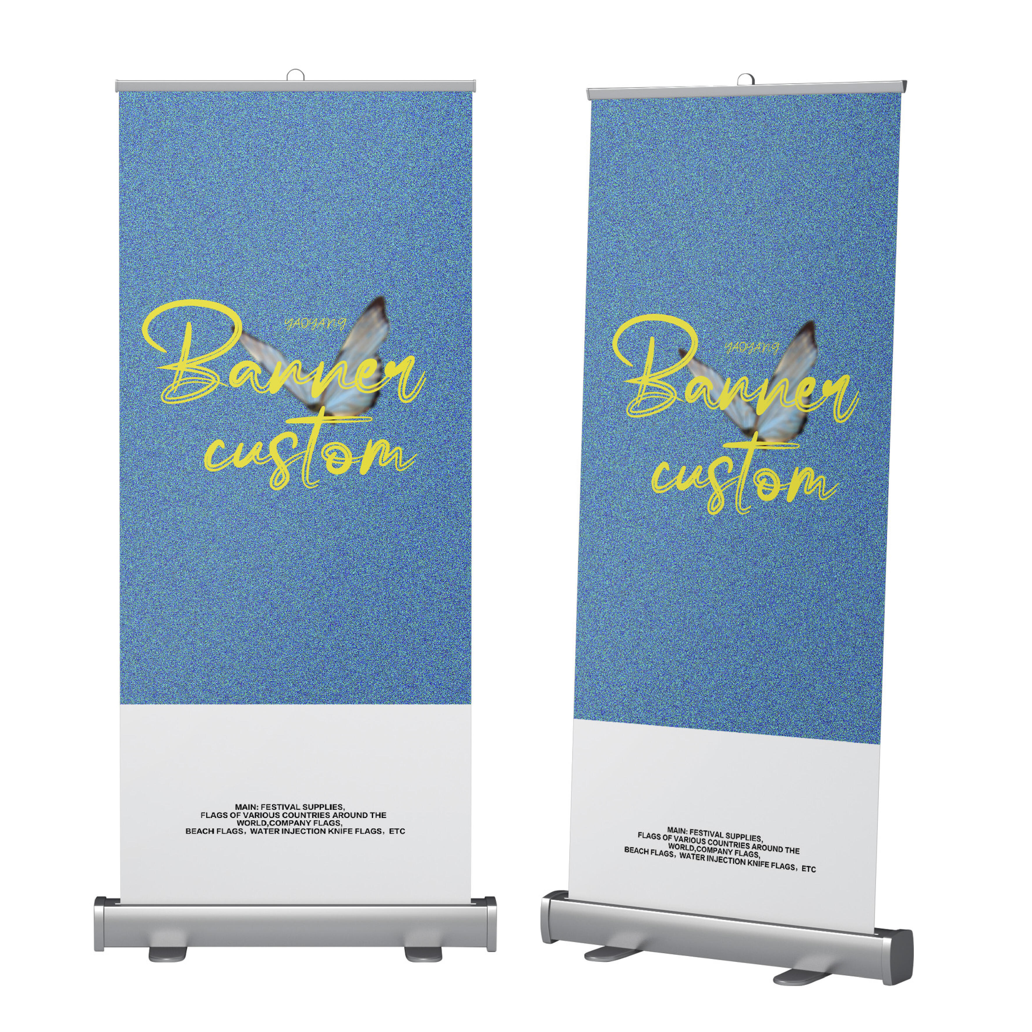 Hot Sale Custom 80x200 Retractable Pop up Banner Stand Aluminum Frame Portable Roll-up Printed Promotion Advertising Display