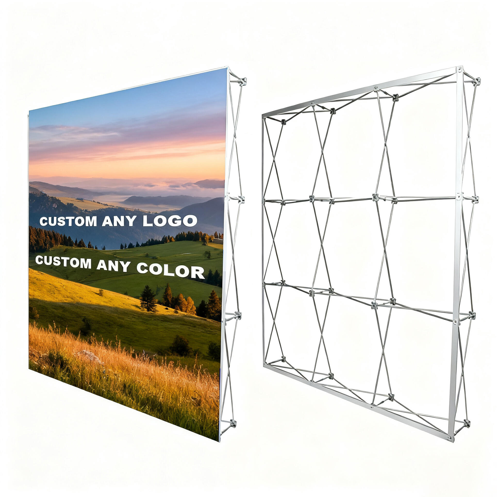 Custom Printed Tension Fabric Backdrop Pop up Banner Trade Show Folding Popup Banner Advertising Exhibition Pop up Banner