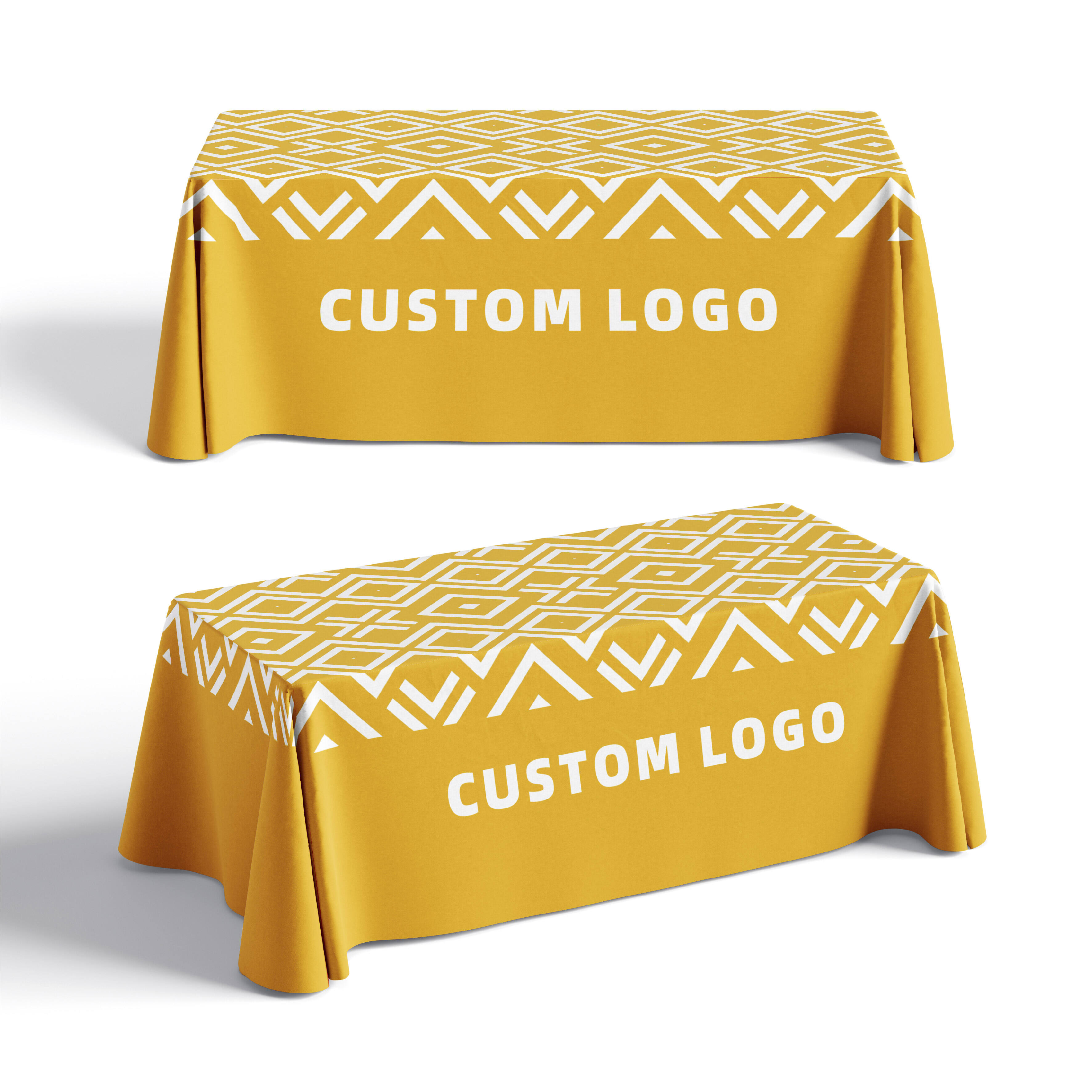 Waterproof Polyester Fabric Table Cloth Custom Logo Printed Spandex Tablecloth for Trade Shows Outdoor Advertising Events