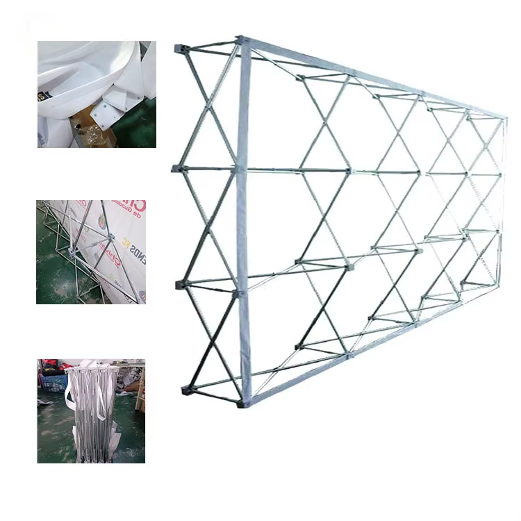 Wholesale Trade Show 8ft10ft Polyester Exhibition Pop up Display Aluminum Backdrop Banner Stand With Custom Logo manufacture