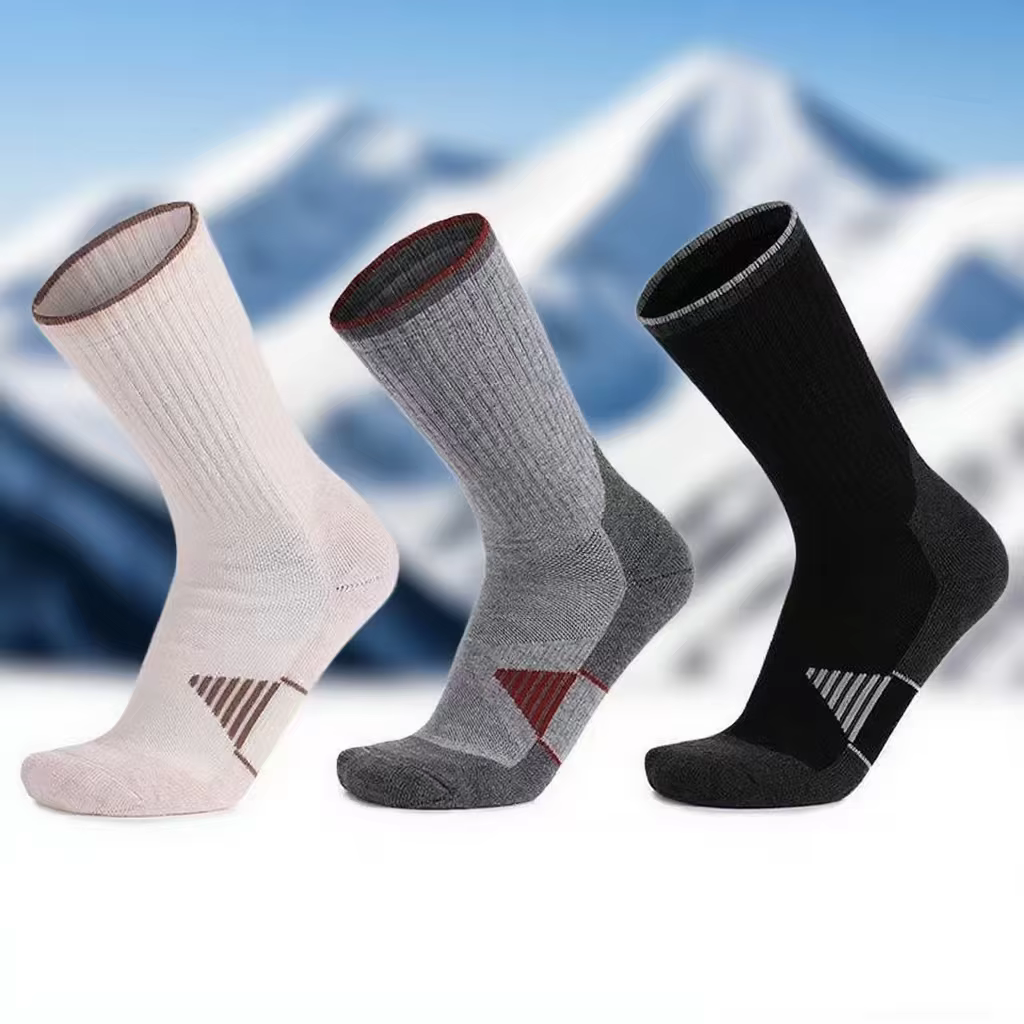 Hot Sale Custom logo Breathable Warm Anti-Slip Trekking Ski Hiking Winter Thick Merino Wool Socks