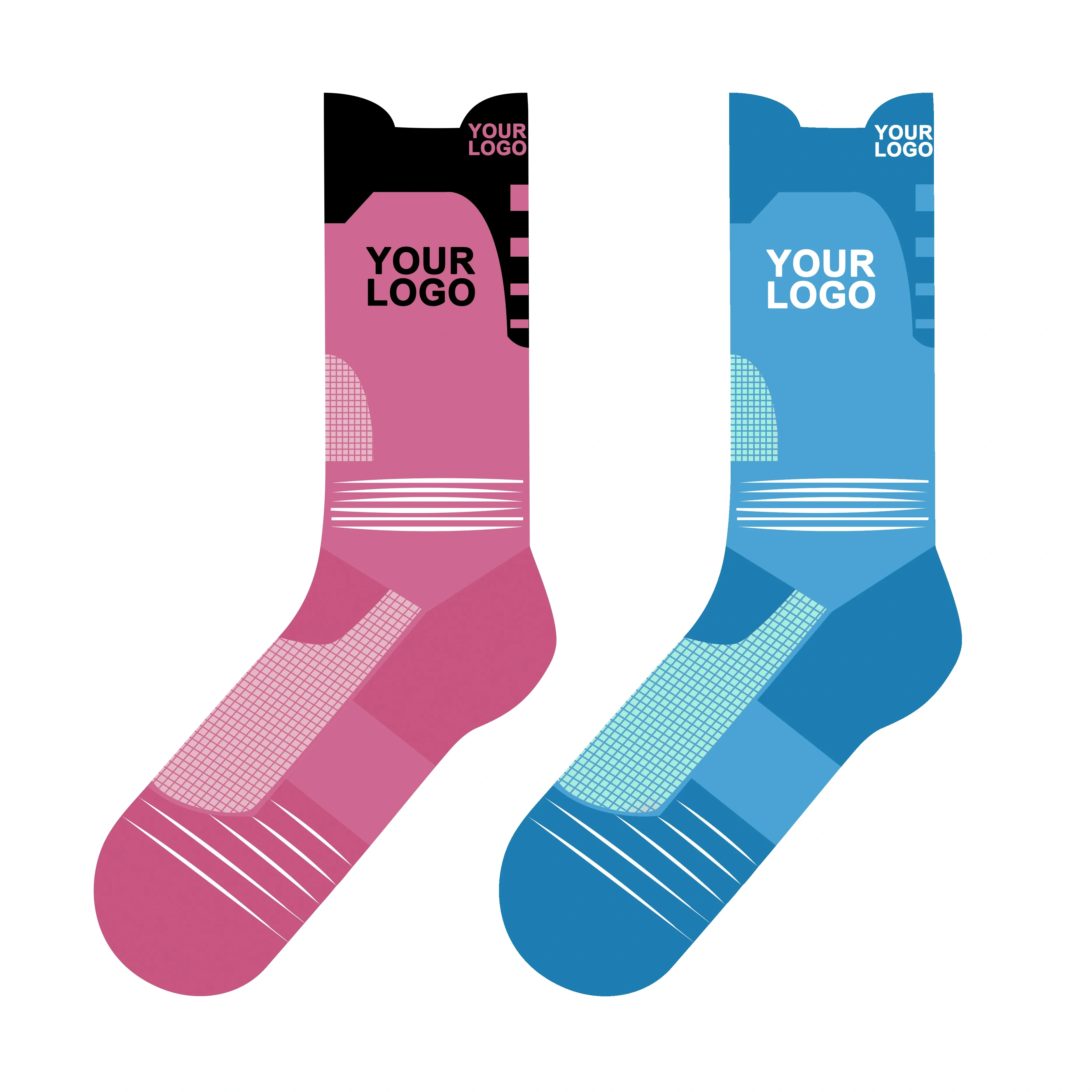 Sports Hiking Outdoor Sweat Absorbent Protective Custom Basketball Socks Sports Socks