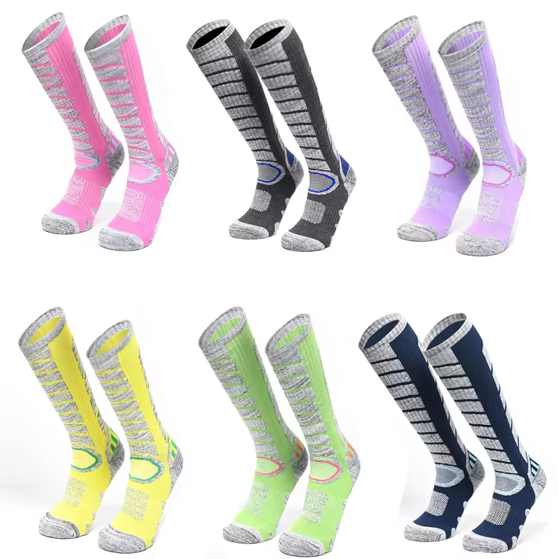 Outdoor Sports Autumn Winter Custom Thickening for Warmth Socks High Tube Long Tube Skiing Socks
