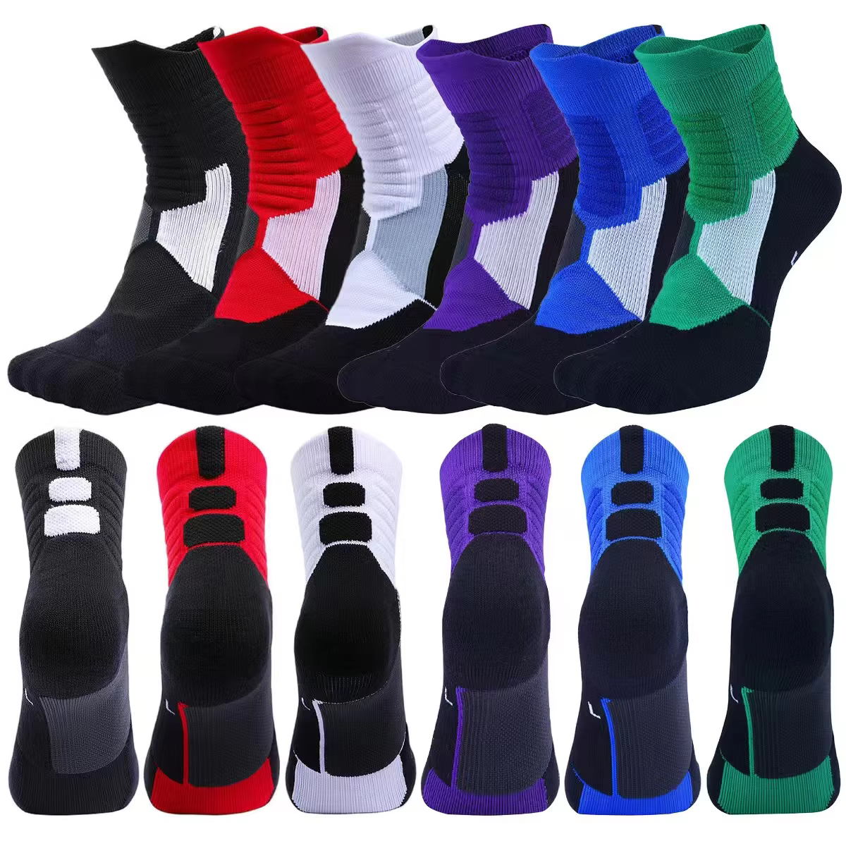 High Quality Heel Thicken Towel Bottom Basketball Running Crew Mens Towel Sports Socks