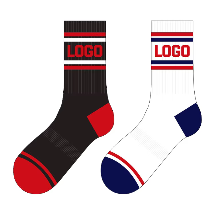 2025 Design Logo Men's Compression Socks Wholesale Stock Running Basketball Football Tennis Sports