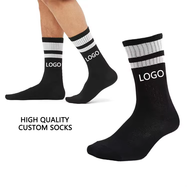 Athletic Sport Wholesale Plain Color Crew Designer Custom  Socks 100% Cotton Fashionable