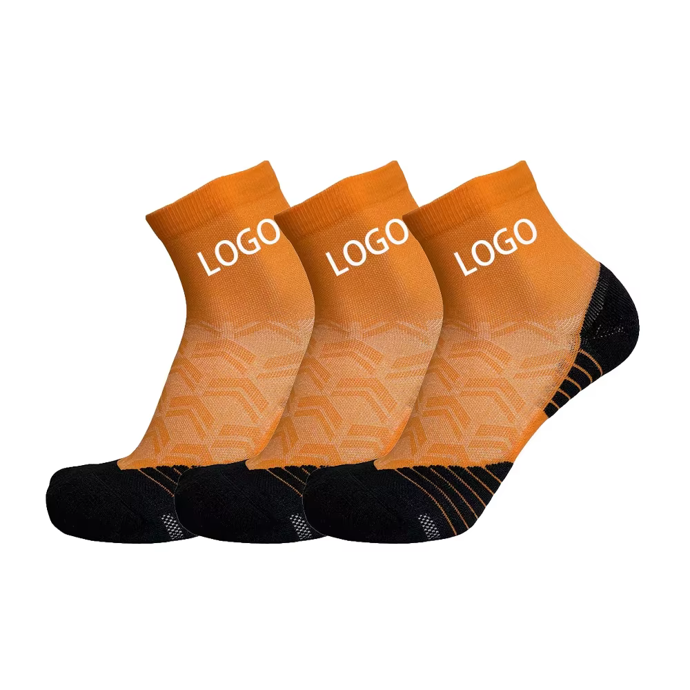 Athletic Running Cushion Padded Socks Wicking Fabric Nylon Cotton Cycling Custom Sport Socks