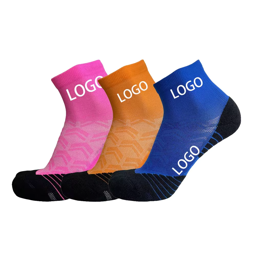 Athletic Running Cushion Padded Socks Wicking Fabric Nylon Cotton Cycling Custom Sport Socks