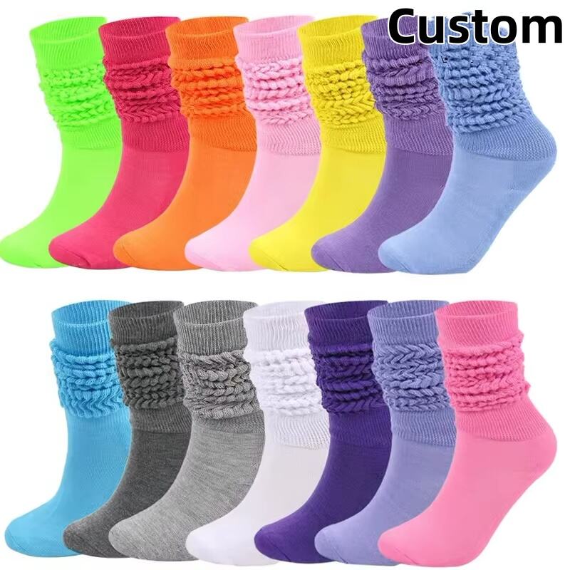 Custom Fluffy Loop Socks Candy Colored Crew Stack Socks Breathable Thin Bubble Socks