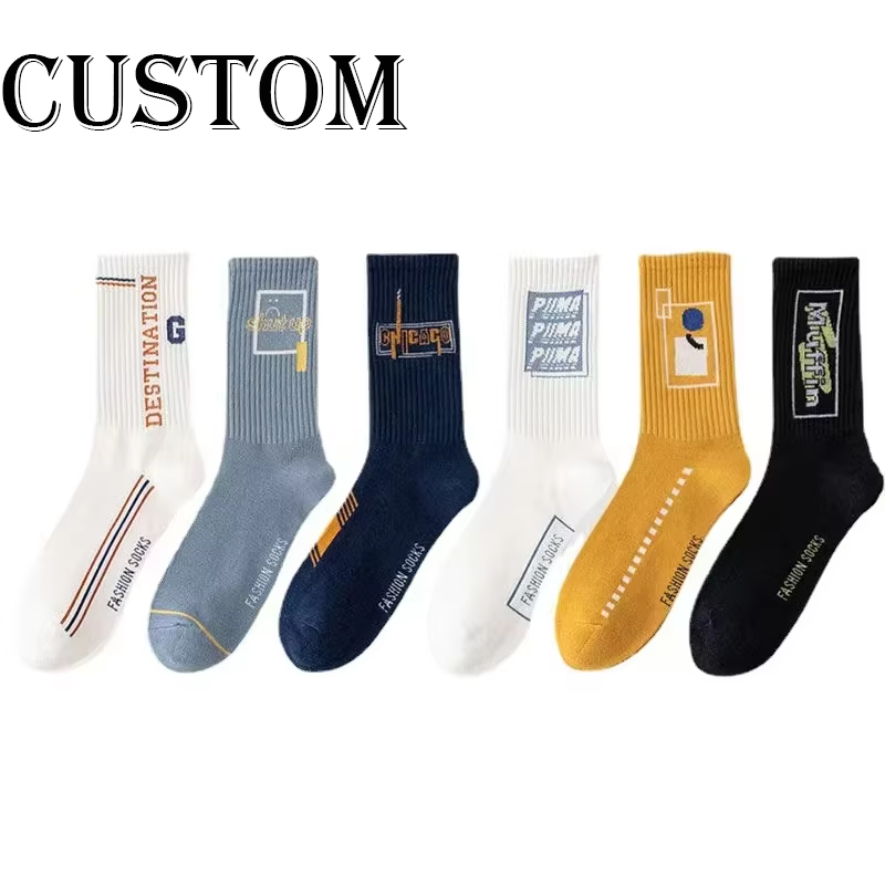 Street Summer Mid-top Men's Socks Breathable Sports Socks Spring  Autumn Trendy Versatile Socks