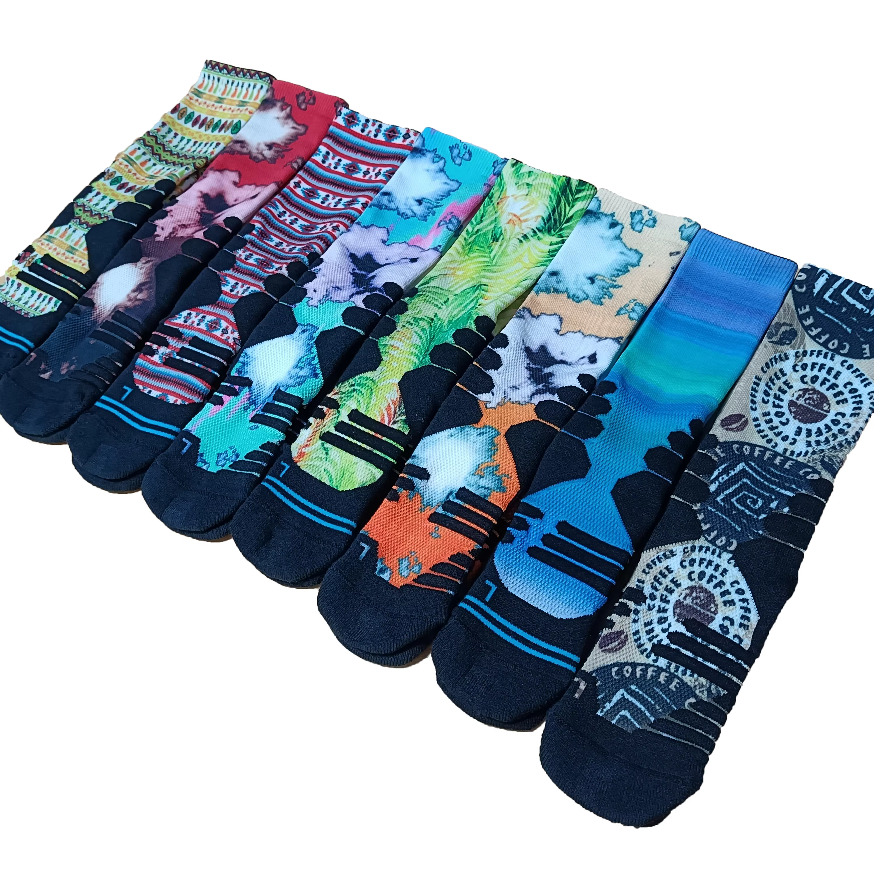 Customized Embroidery logo Printed Basketball Socks