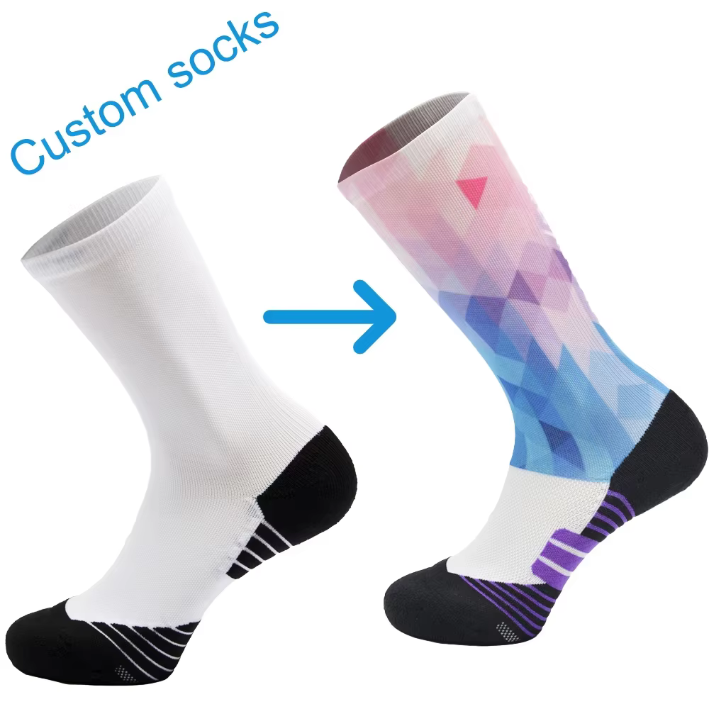 Athletic Sport Design logo Crew Fashion Printed Horse Riding Socks Online Socks	