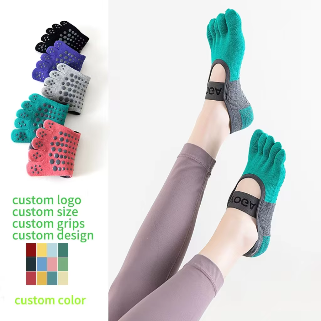 Pilates Professional Anti-slip Five-finger Socks Yoga Socks Breathable Floor Socks	